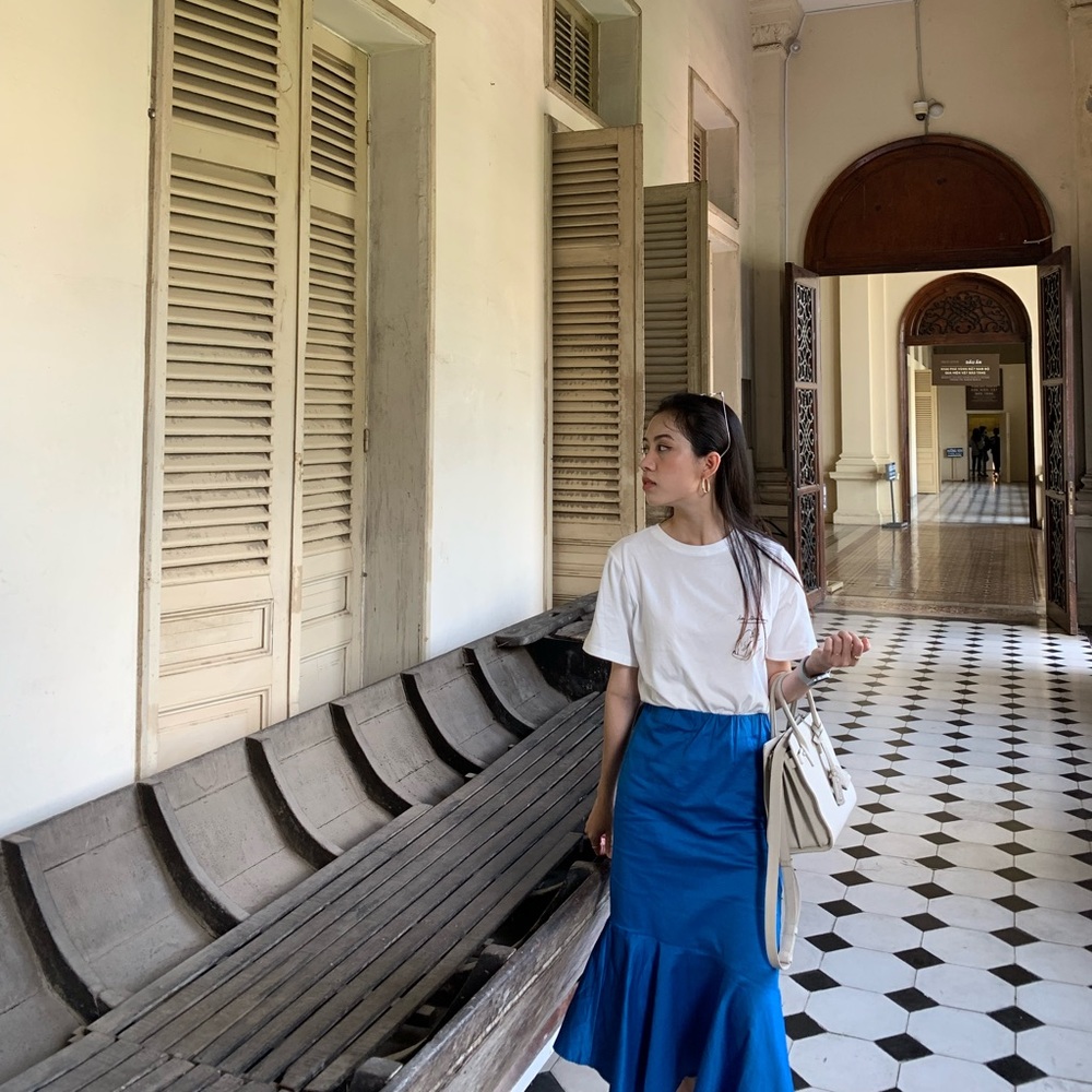 Blue fish tail skirt with elastic band